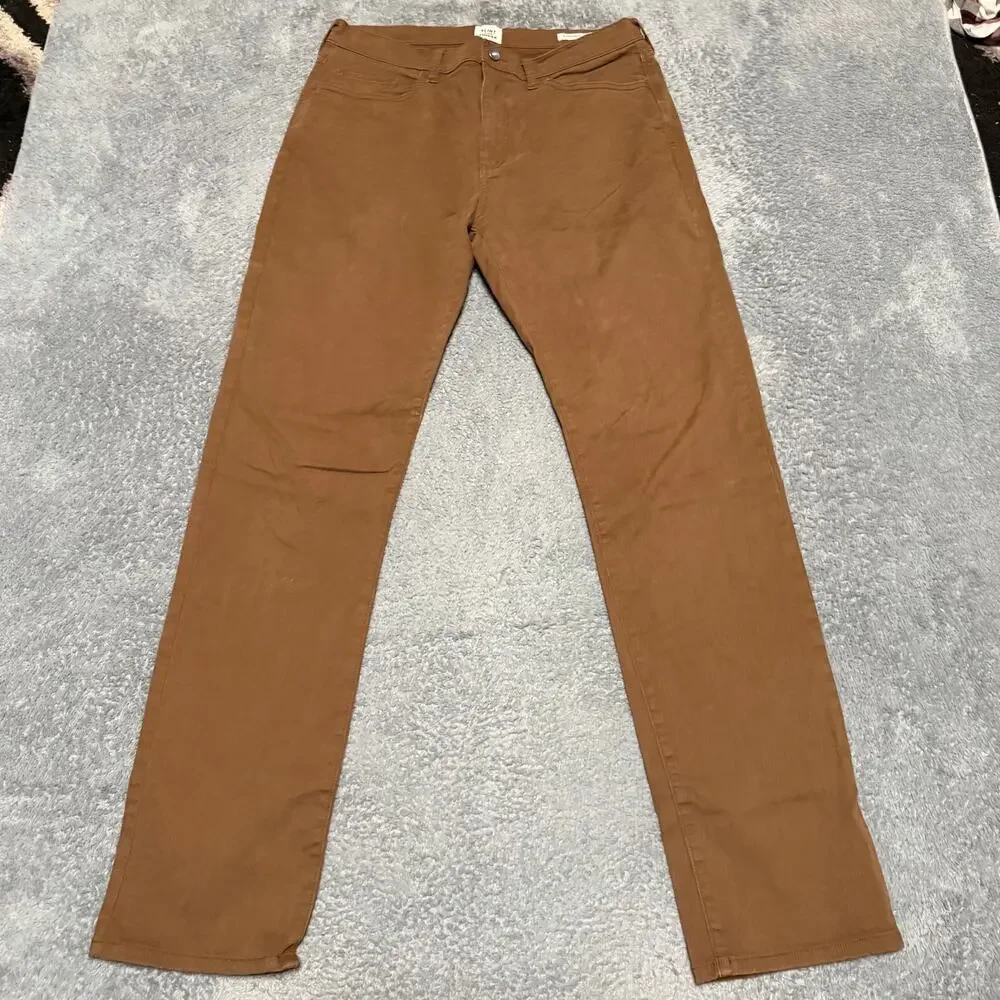 Flint and Tinder Pants Mens 33 x34 Brown Canvas Chino Classic Straight